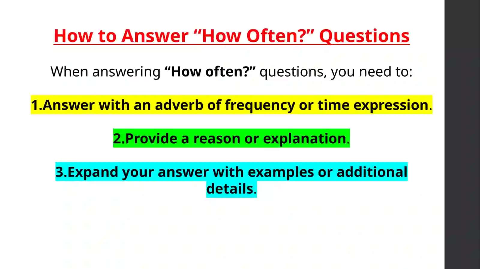 How to Answer “How Often?” Questions 3