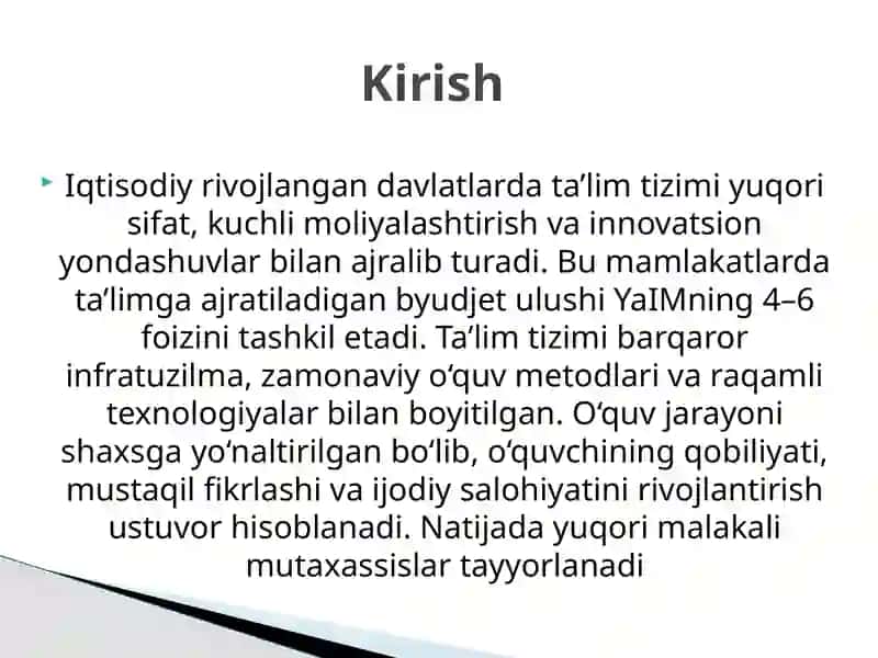 Iqtisodiy rivojlangan davlatlarda ta’lim tizimi 3