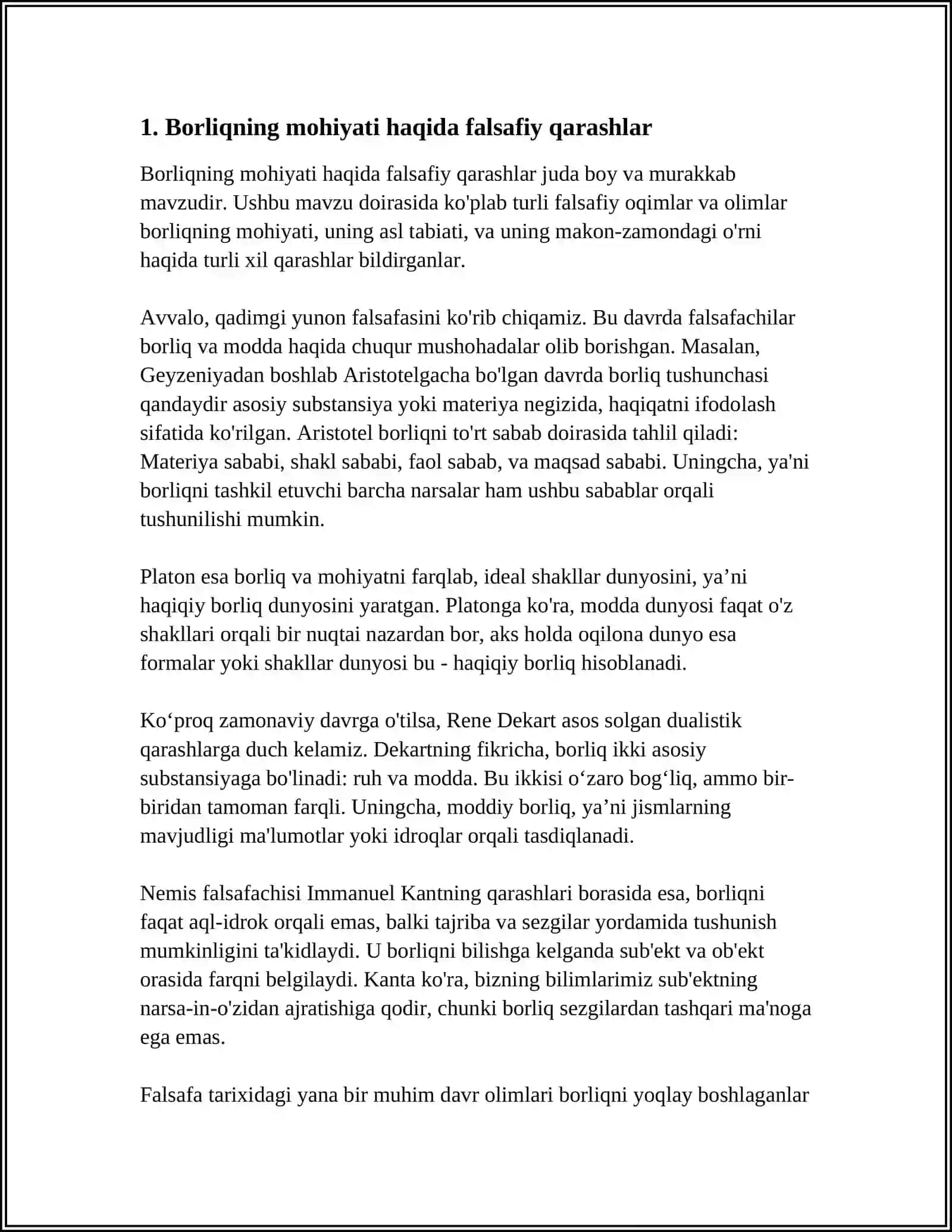 FALSAFA VA TABIIY ILMIY FANLARDA BORLIQNING MOHIYATIGA KONSEPSIYALAR 3