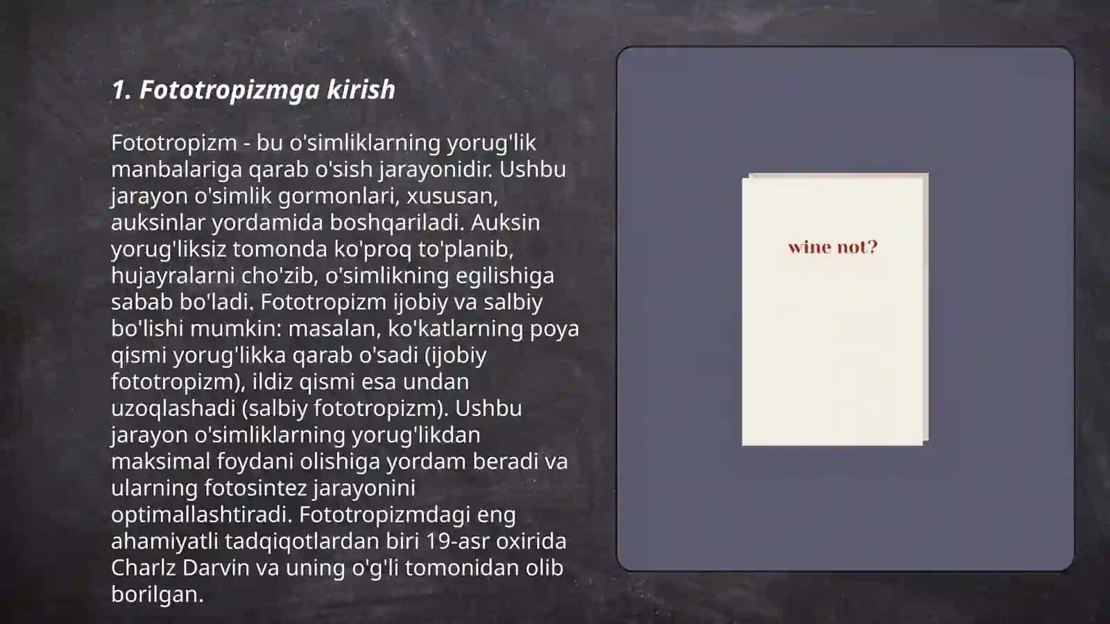 O’simliklardagi fototropizm,fotonastiya,geotropizm hodisalarini kuzatish haqida 3