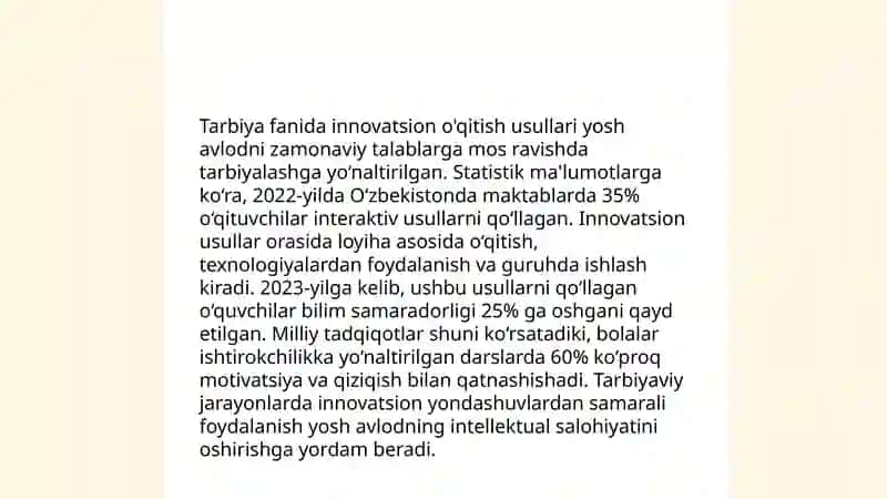 Tarbiya fani oʻqitish metodlari va vositalari 3