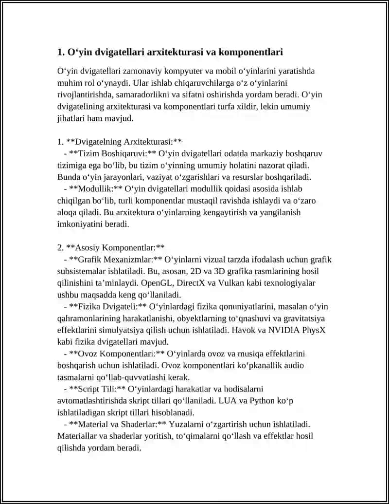 OʻYIN TEXNOLOGIYASI VA UNI AMALGA OSHIRISH MEXANIZMLARI 3