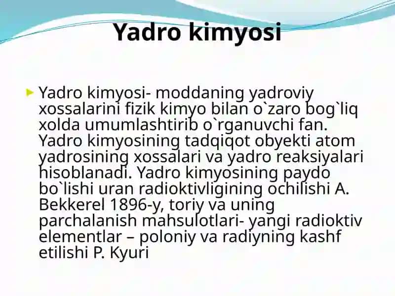 Yadrokimyosi Tibbiy 3