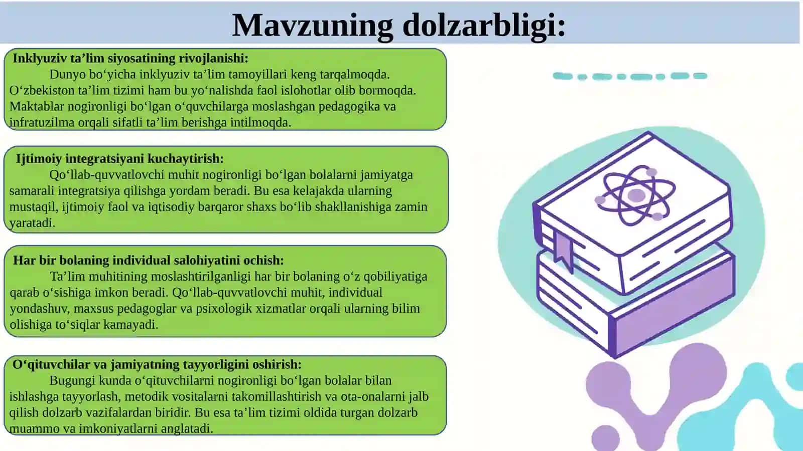 Maktabda inklyuziv taʼlimni tashkil etishda yuzaga keluvchi muammolar va ularning yechimlari 3
