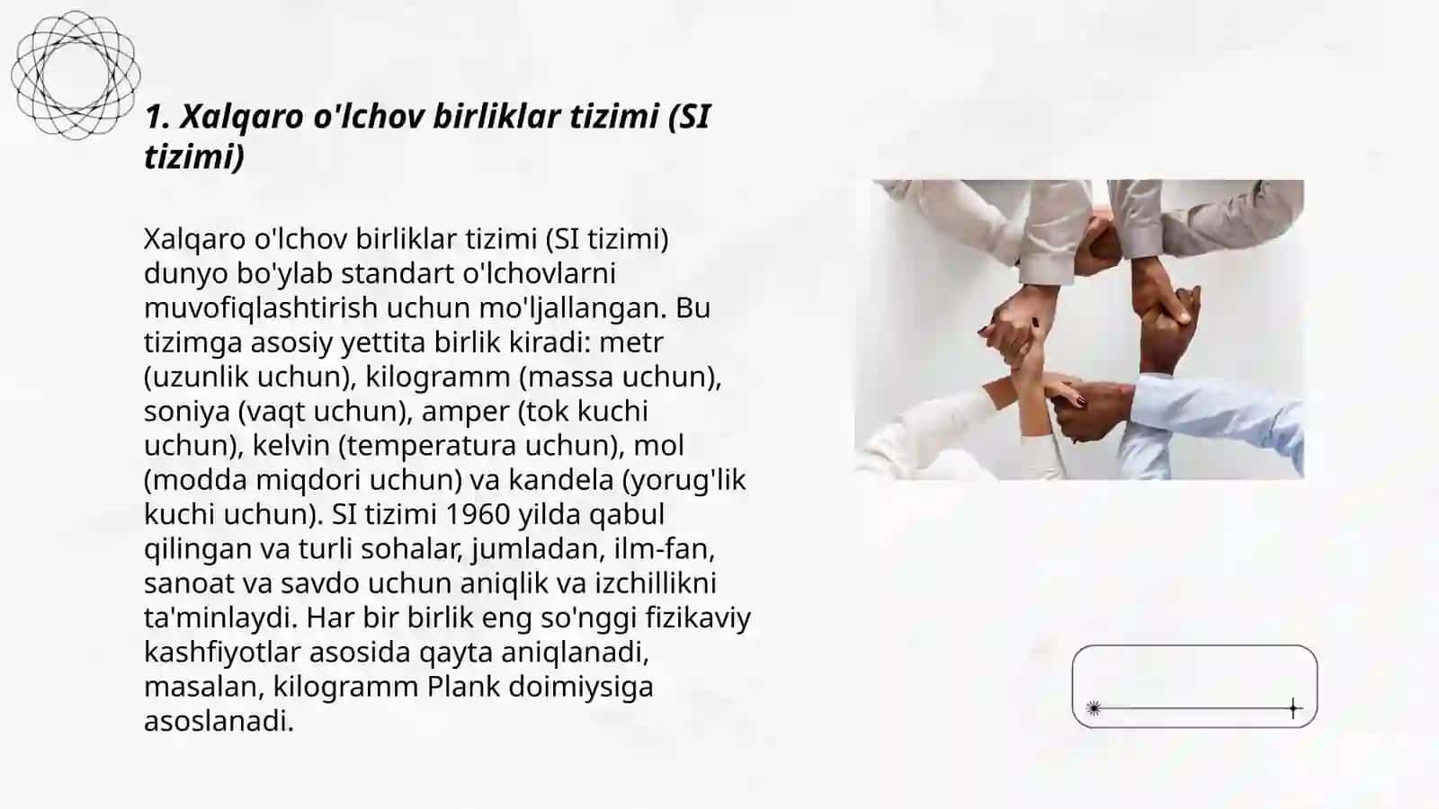 Xalqaro o'lchov birlikdagi bog'liqlik 3