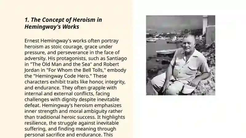the reflection of heroism in the novels of ernest Hemingway 3