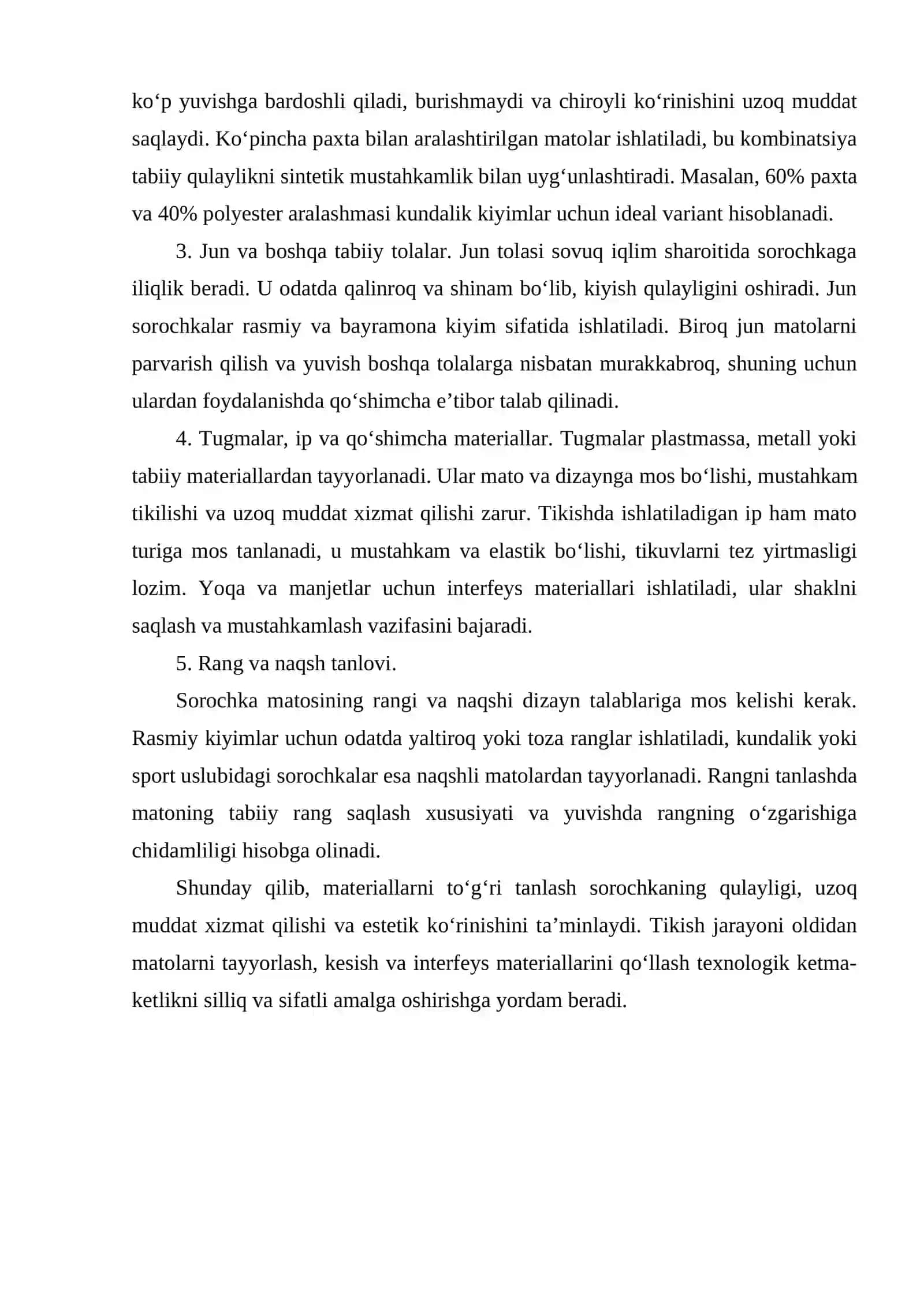ERKAKLAR SOROCHKASINI TIKISH VA TEXNOLOGIK KETMA-KETLIGINI TUZISH 3