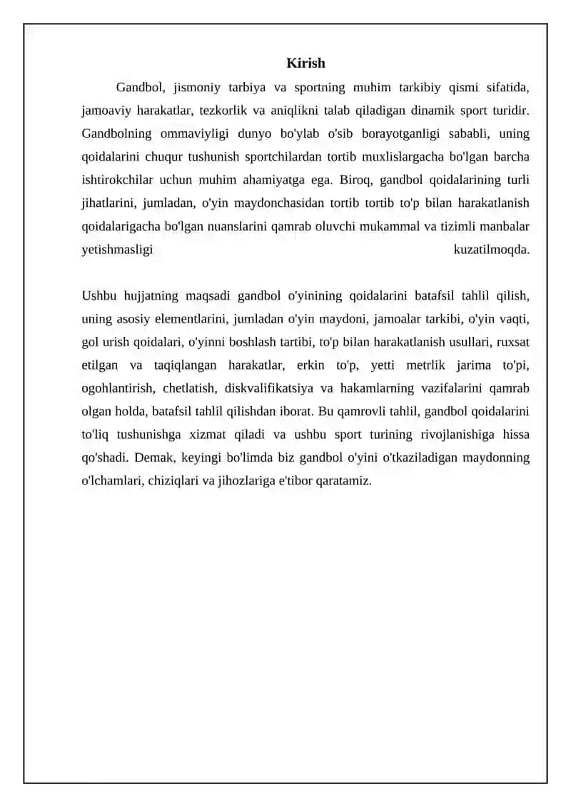 Gandbol sport turining o'yin qoidalari 3