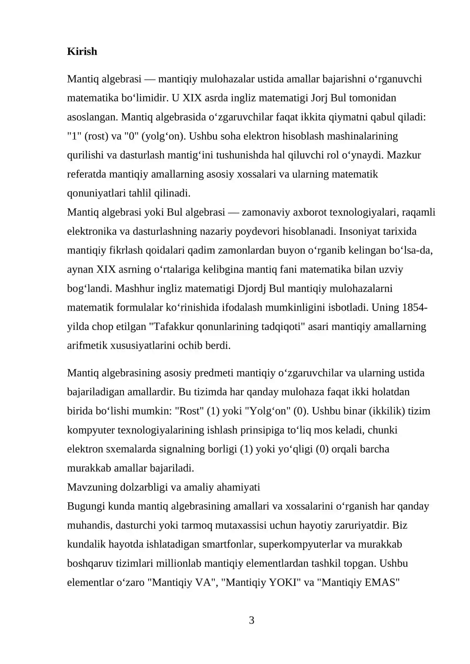 Mantiq algebrasidagi arifmetik amallarning xossalari 3