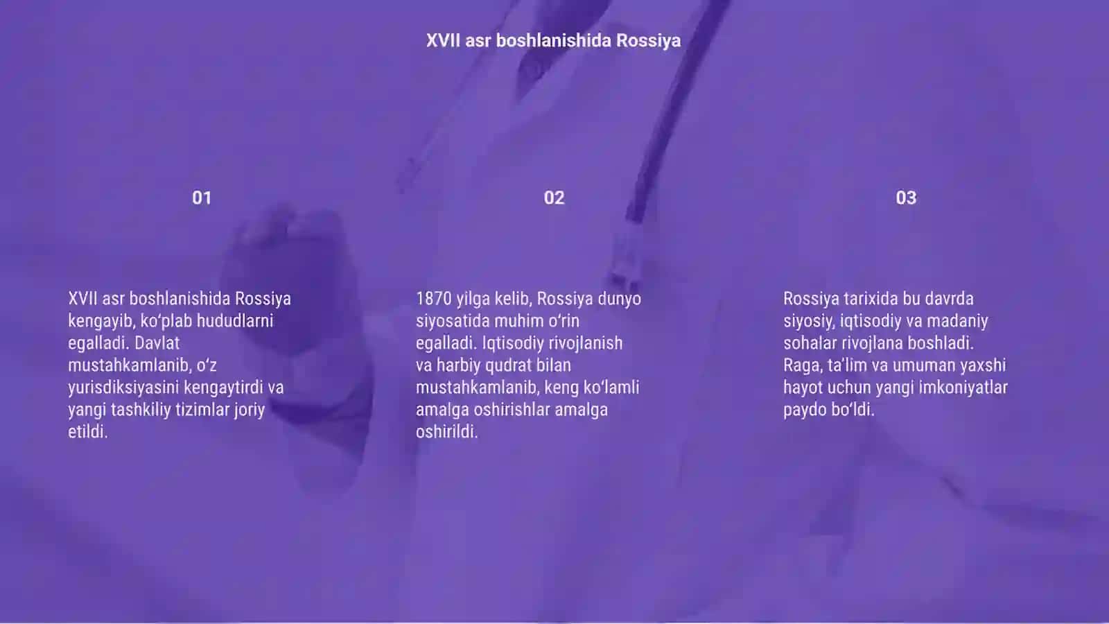 XVII asrdan 1870 yillargacha Rassiya 3