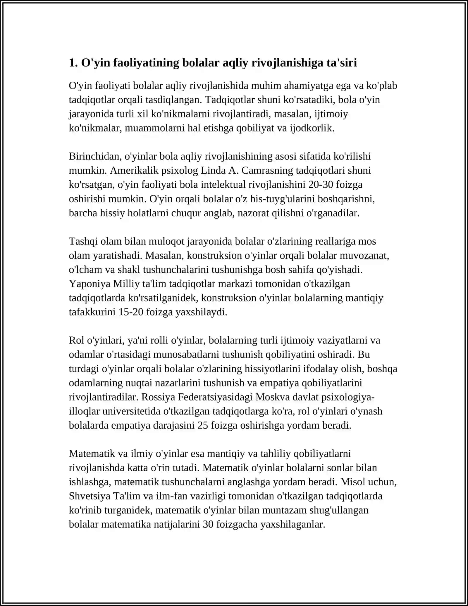 OʻYIN FAOLIYATI VA UNING BOLA KAMOLOTIGA TAʼSIRI 3