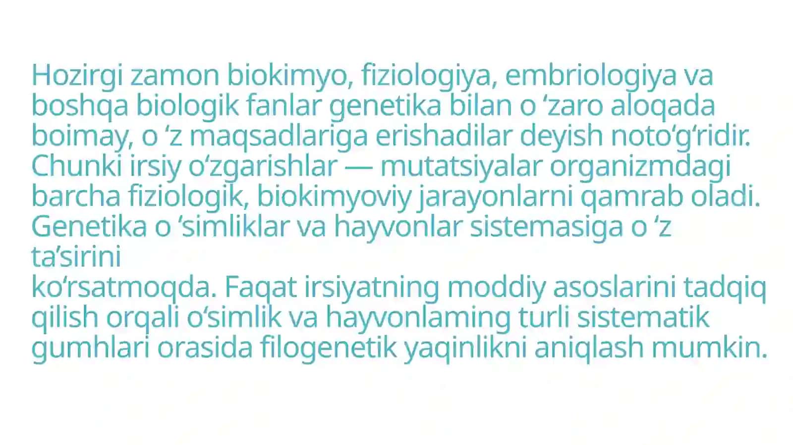 Tabiiy fanlar tizimi da genetika ning o’rni 3