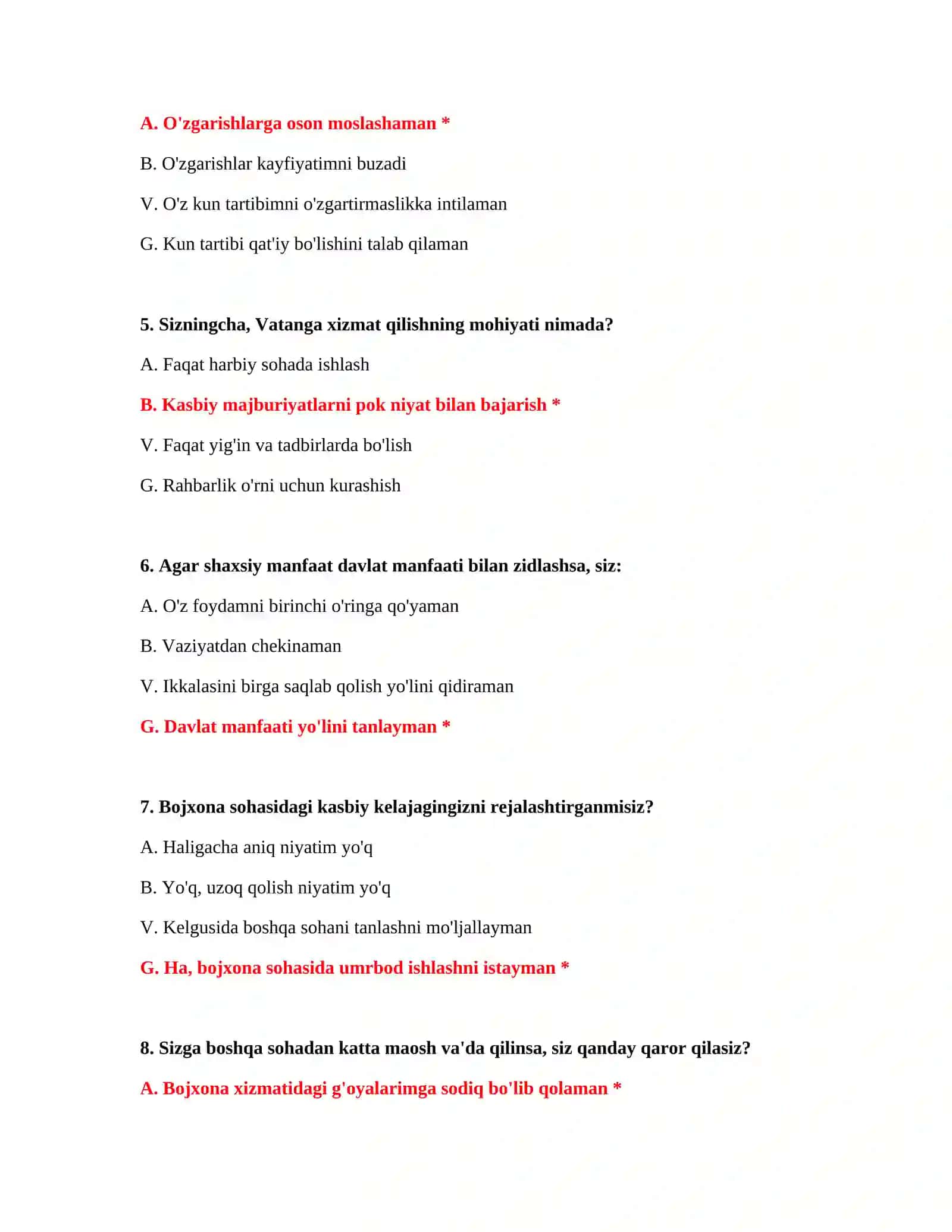 Bojxona testlari telegram 3