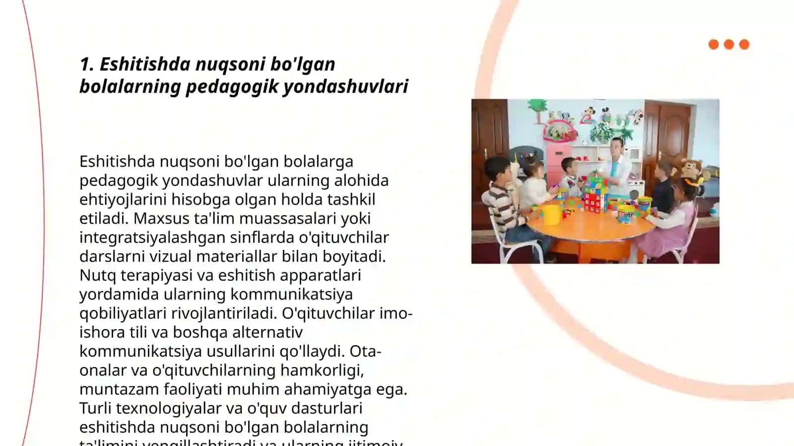 Eshitishda nuqsoni bo'lgan bolalarga ta'lim tarbiya 3
