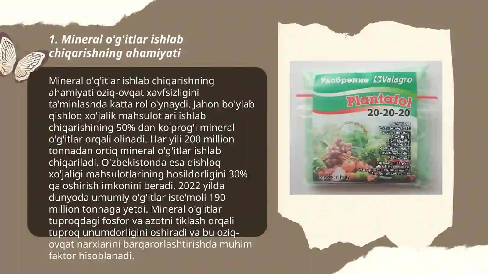 Mineral o'g'itlar ishlab chiqarishning ahamiyati 3