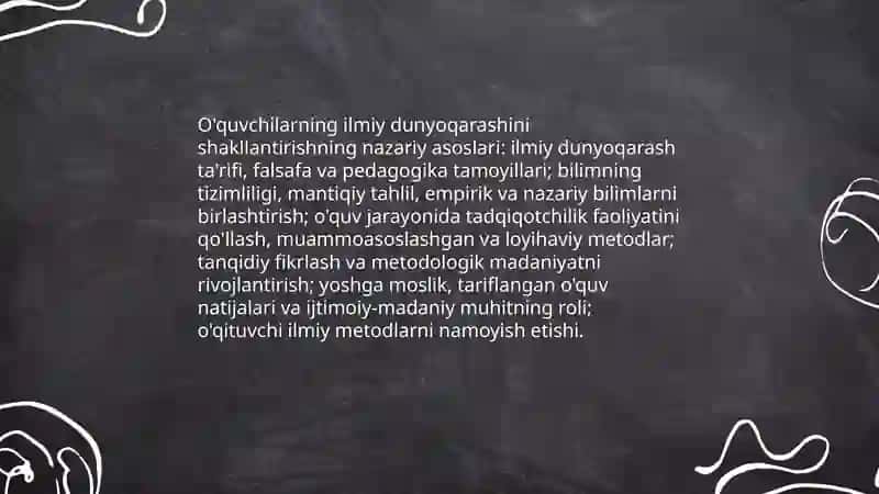 O'quvchilarning ilmiy dunyoqarashini shakllantirishning nazariy asoslari 3