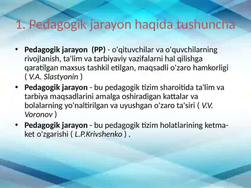 Yaxlit pedagogik jarayon 3