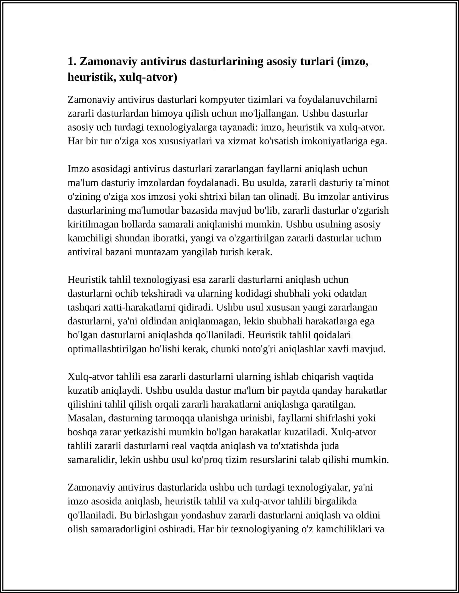 ZAMONAVIY ANTIVIRUS DASTURIY VOSITALARI VA ULARNING IMKONIYATLARI 3