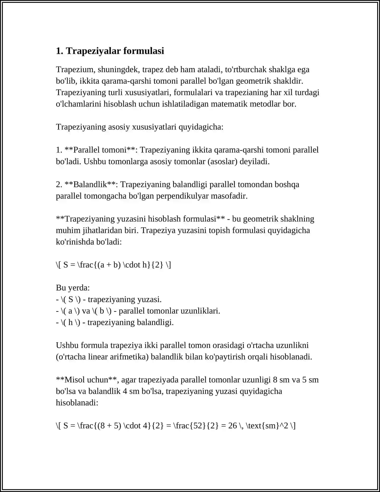 ANIQ INTEGRALNI TAQRIBIY HISOBLASH FORMULALARI.MAVZUGA DOIR MASHQLAR 3
