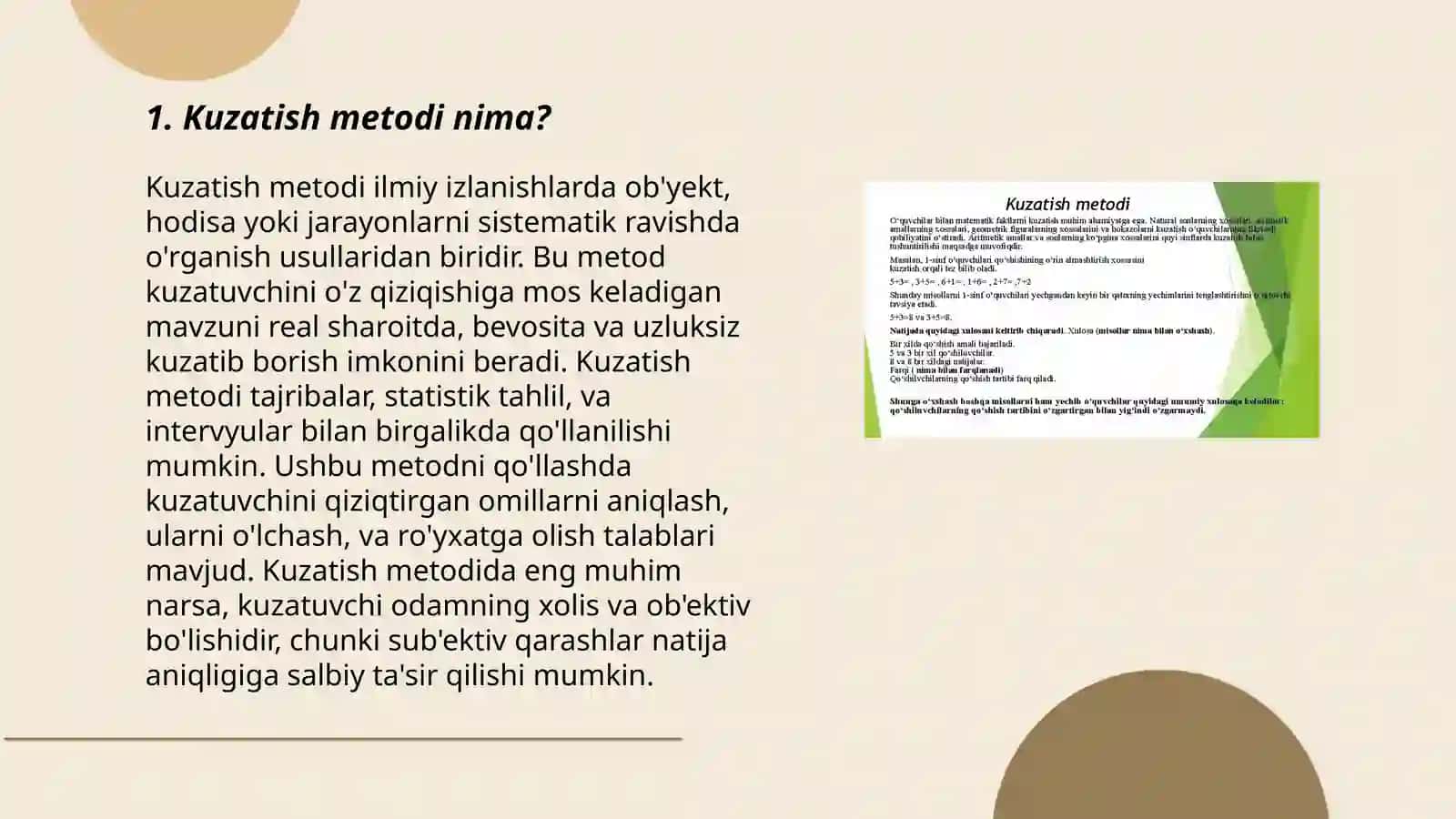 Pedagogik kuzatish metodi: turlari va unga qoʻyiladigan asosiy talablar 3