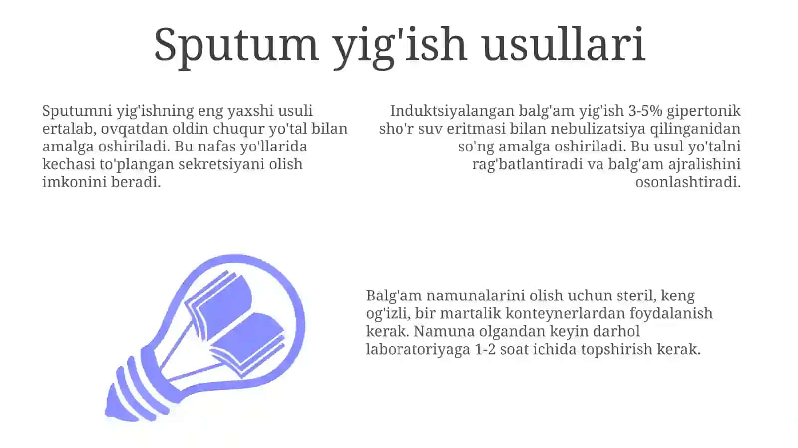 Nafas yo‘llari kasalliklarida balg‘am tahlili natijalari interpretatsiyasi 3