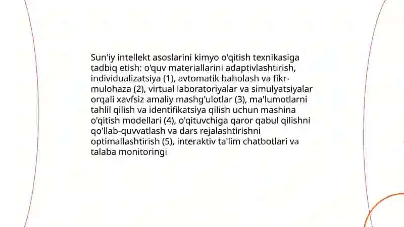 Kimyo o‘qitishda su’niy intelektdan foydalanish texnikasining shakllanishi 3