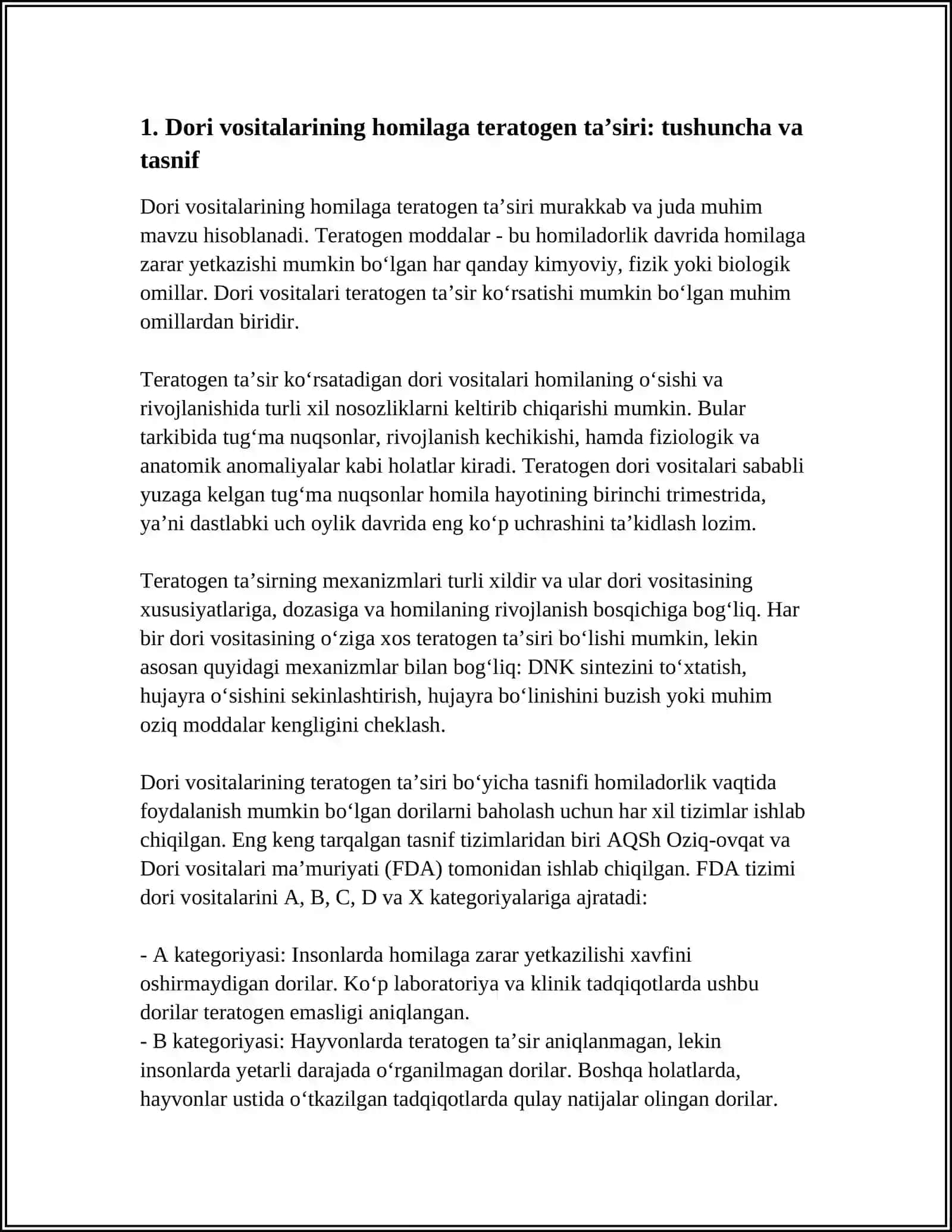 Dori Vositalarining Homilaga Ta'siri 3