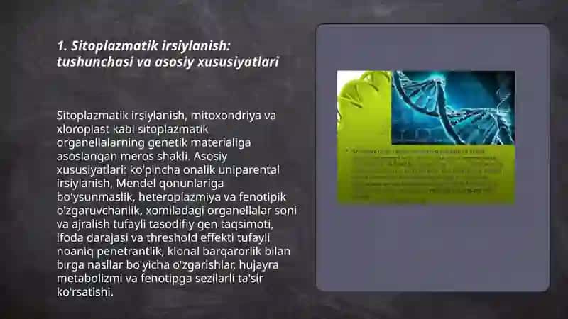 Sitoplazmatik irsiylanish: tushunchasi va asosiy xususiyatlari 3