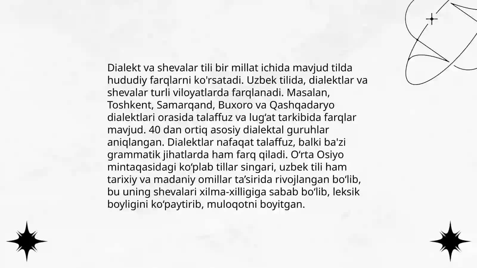 Dialekt va shevalar: umumiy tavsif 3