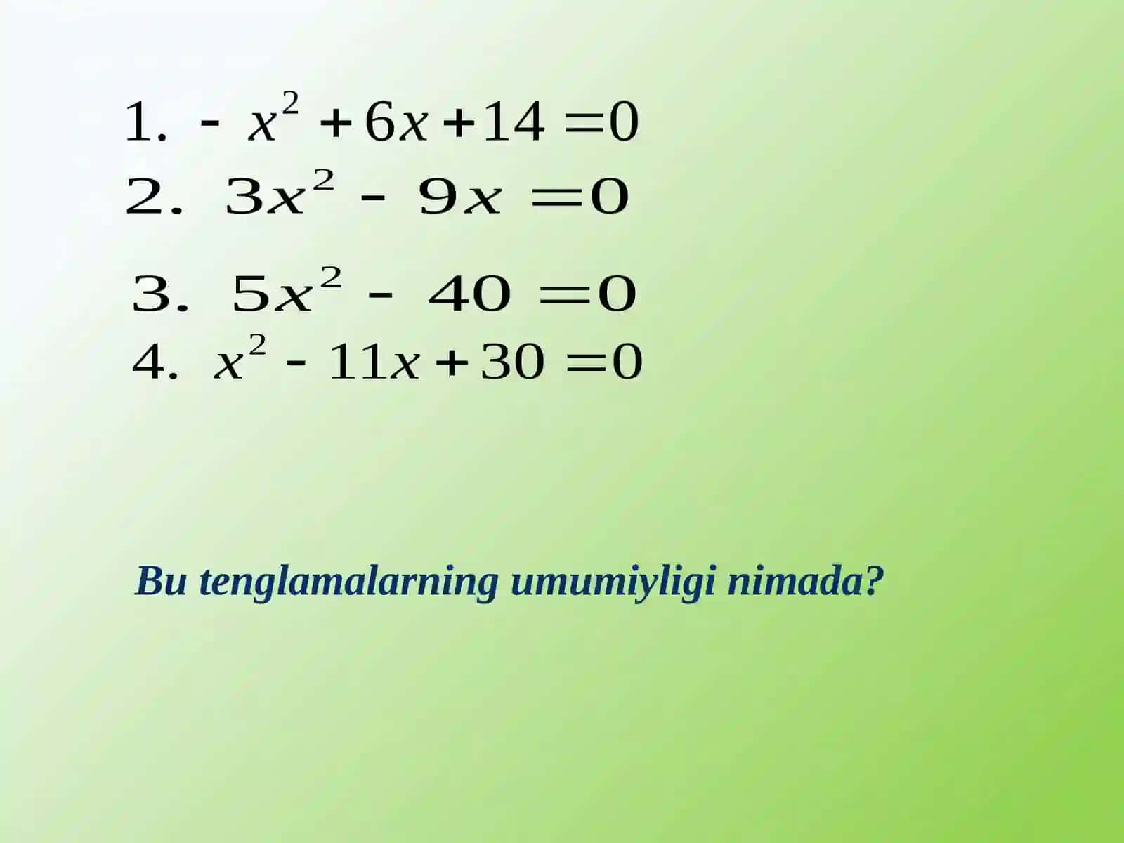 Chala kvadrat tenglamalar 3