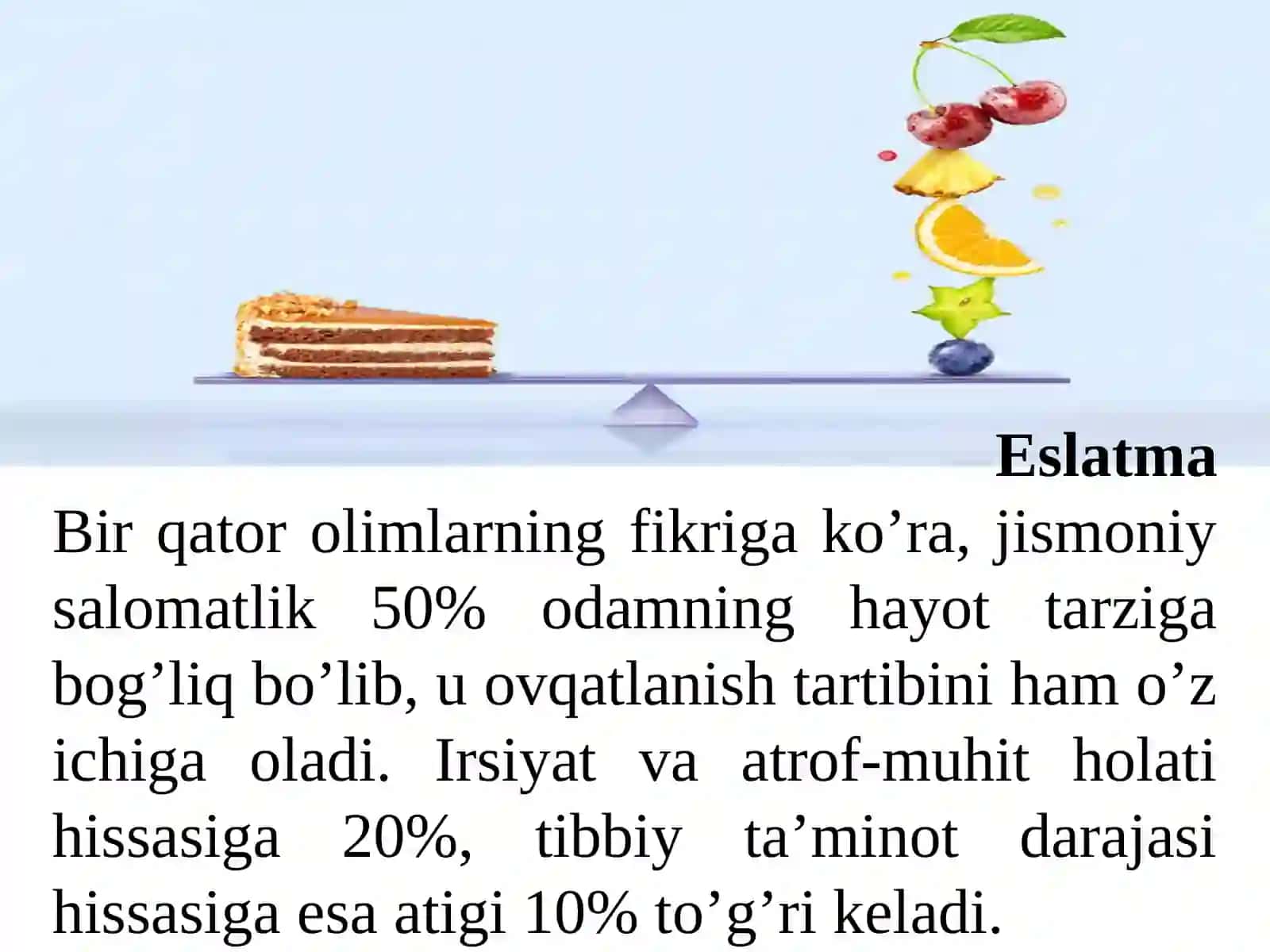 Oziq-ovqat mahsulotlari sifatining inson salomatligiga ta'siri 3
