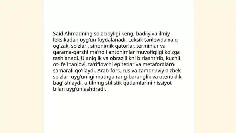 Said Ahmadning so'z qo'llash mahorati 3