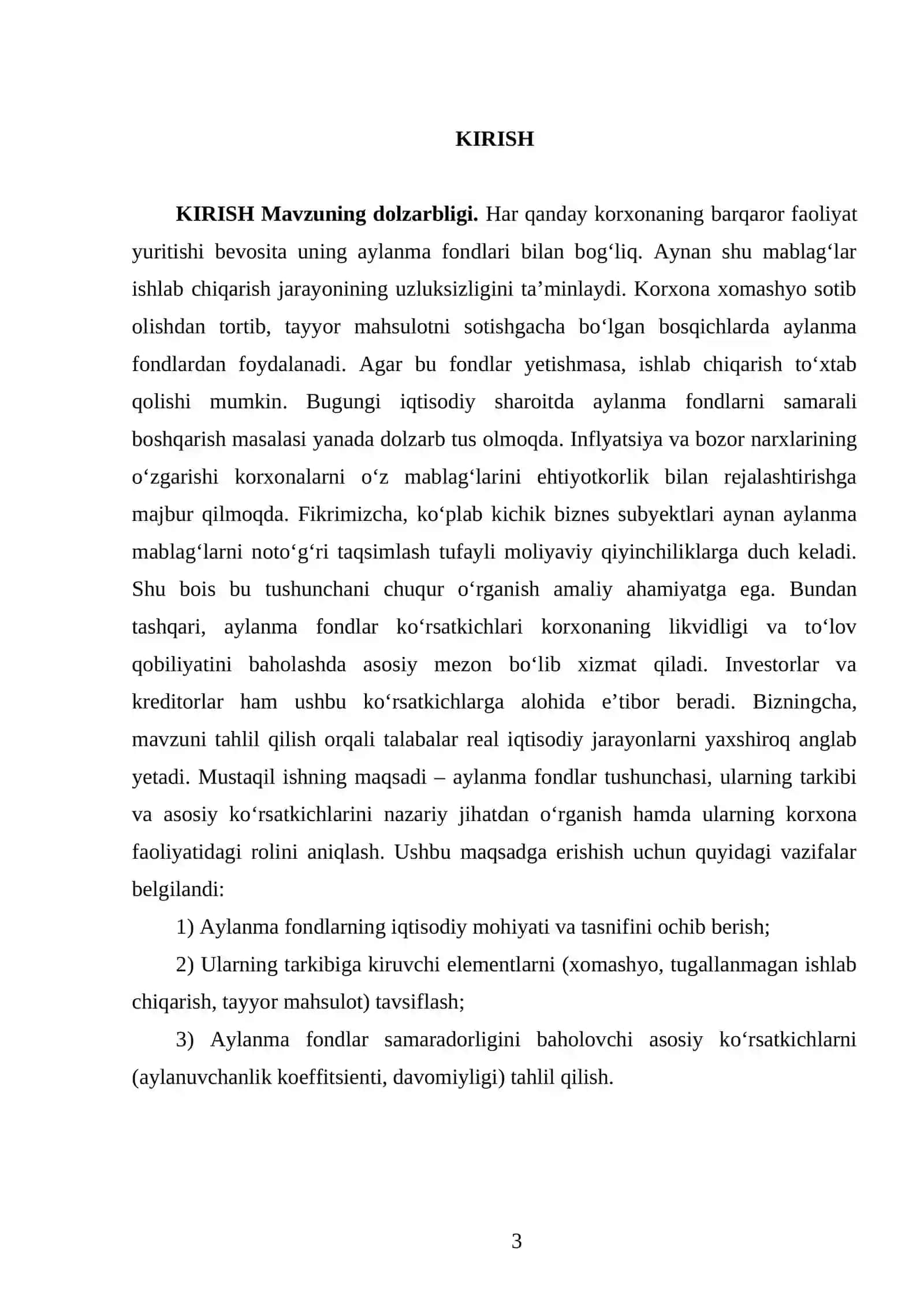 Aylanma fondlar (mablag`lar) tushunchasi, tarkibi va ko`rsatkichlari 3