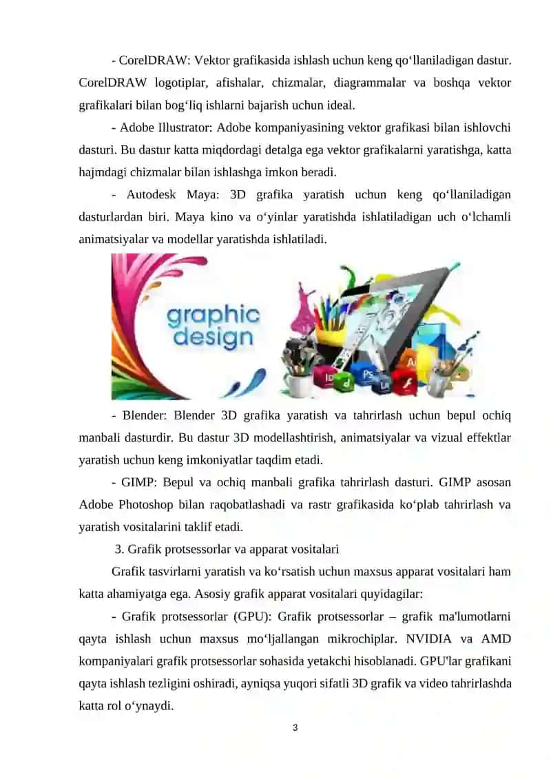 Kompyuter grafikasining imkoniyatlari 3