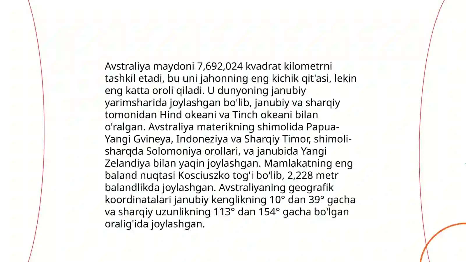 Avstraliya materigi haqida qiziqarli faktlar 3
