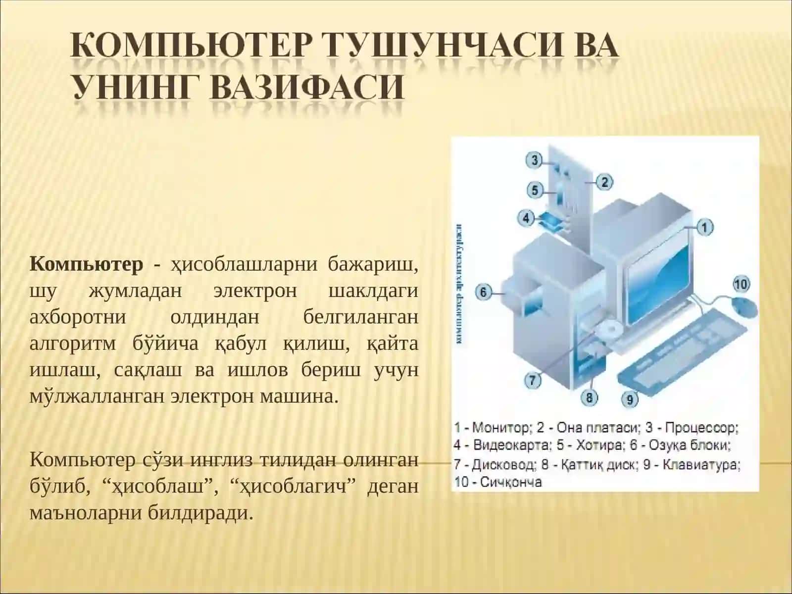 Компьютер тушунчаси ва унинг вазифаси 3