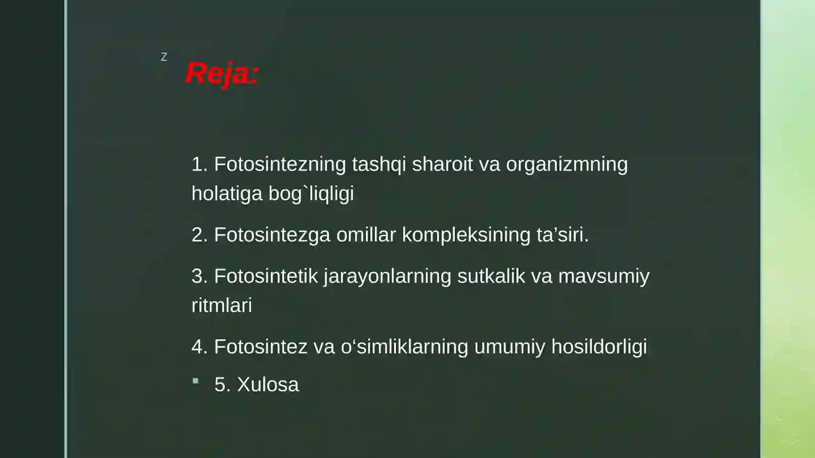 Fotosintezning sofmahsul dorligi 3