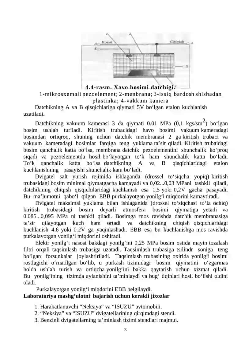 Benzinli dvigatellarning ta’minlash tizimi 3