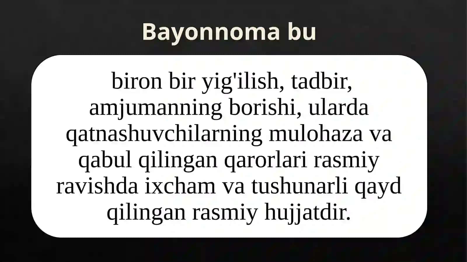 Bayonnoma yozish 3