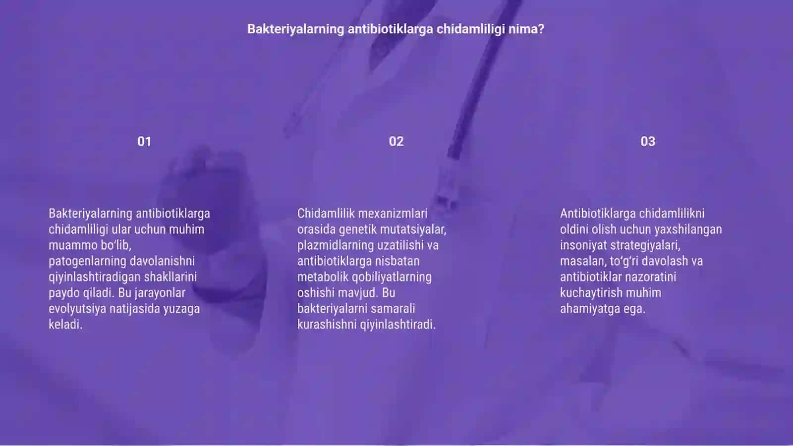 Bakteriyalarning antibiotiklarga chidamli shakllarini paydo boʻlish mexanizmlari 3