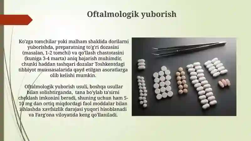 Dori darmonlarni organizmga kiritish usullari 3