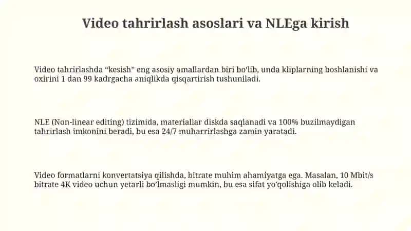 Video tahrirlash (Chiziqli bo‘lmagan videomontaj) 3