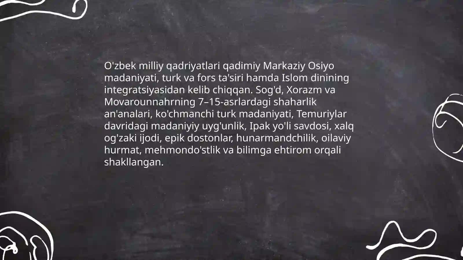 O'zbek milliy qadriyatlari' 3