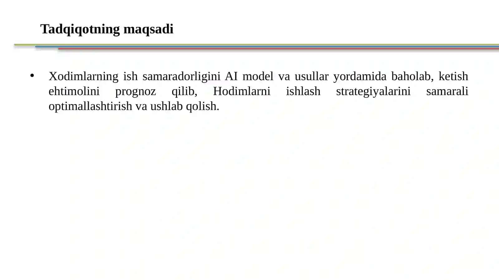 Sunʼiyintellektalgoritmlariyordamidaxodimlarniishsifatinivasamaradorliginibaholash 3