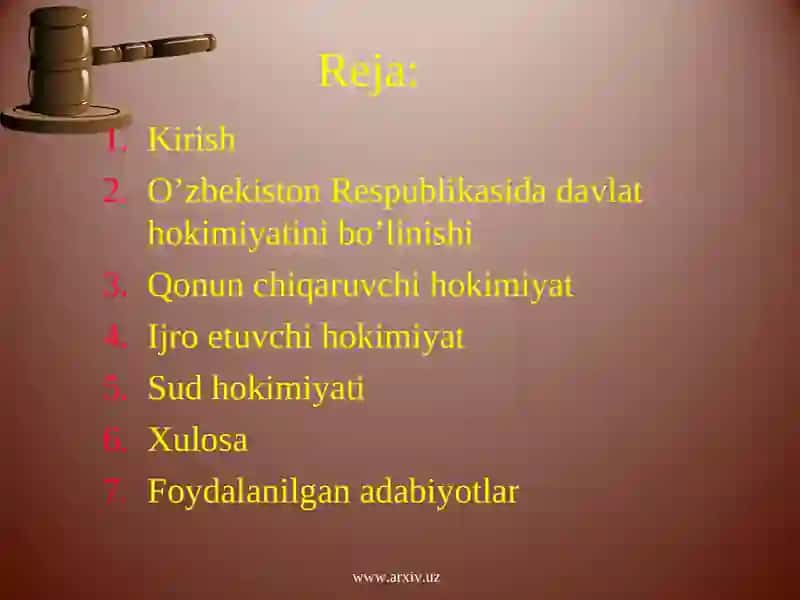 O’zbekiston Respublikasida davlat hokimiyati 3