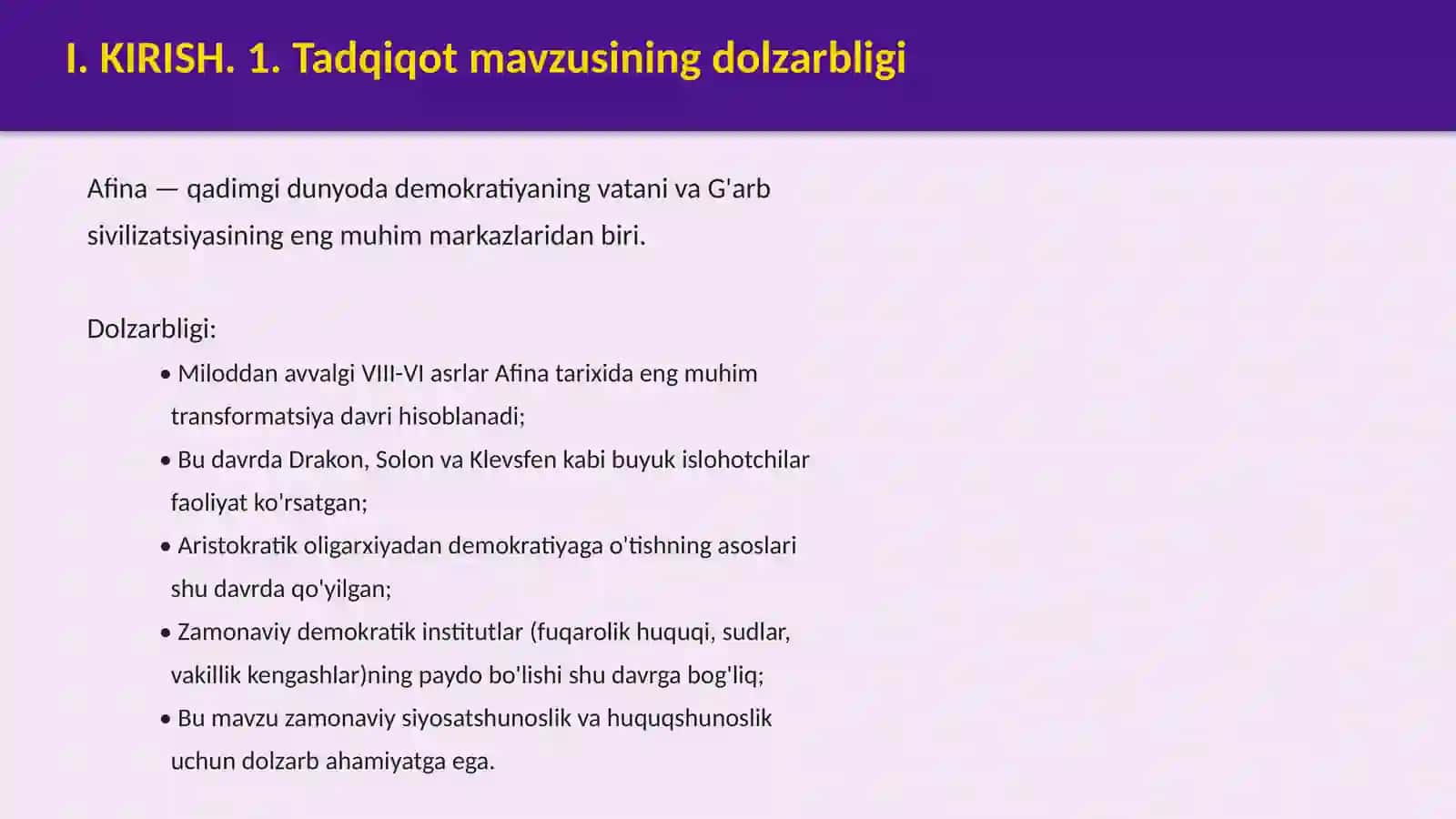 Miloddan avvalgi VIII-VI asrlarda Afinada davlat tizimi 3