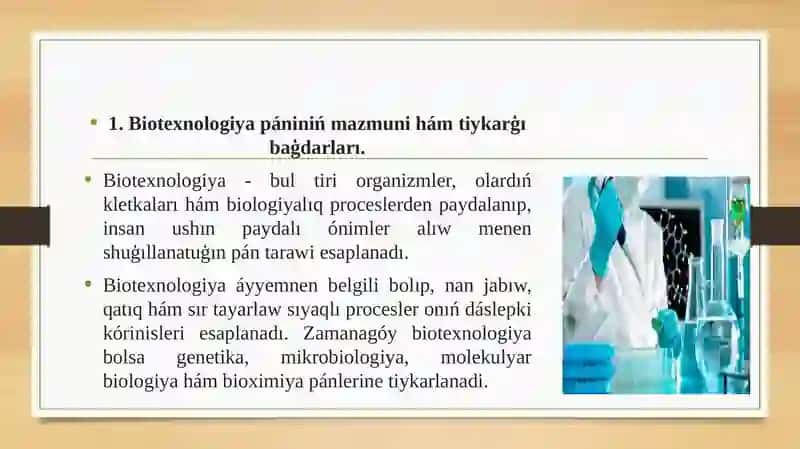 Biotexnologiya usılları ham olardan awıl xojalıǵında paydalanıw 3