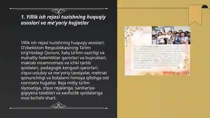 Sinf rahbarning namunaviy yillik ish rejasini tuzish metodikasi 3