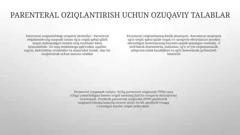 Parenteral Ovqatlanish Va Uning Klinik Ahamiyati 3