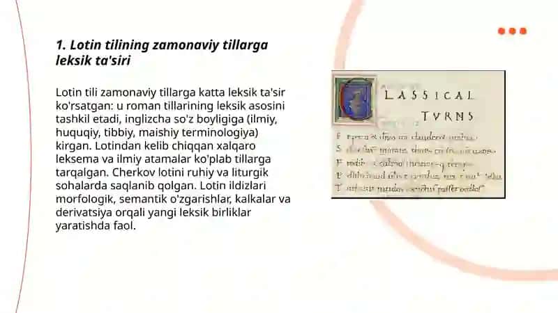 Zamonaviy tillarda lotinshunoslik 3